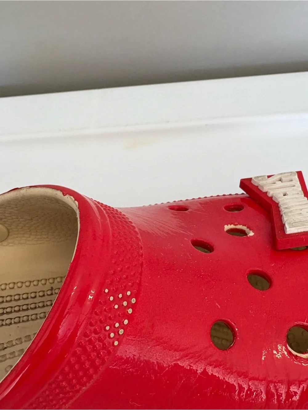 Crocs x pringles collaboration red and orange slip on shoes M7 W9
